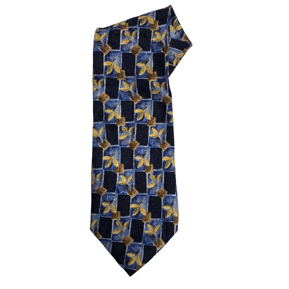Vintage Villa Bolgheri Italia Multicolored Floral Print Silk Tie